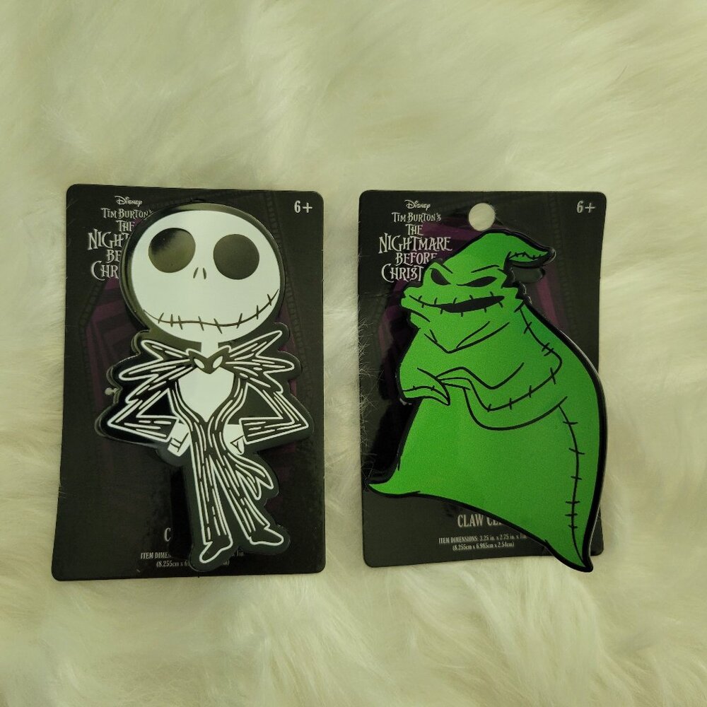 Nightmare Before Christmas Jack & Oogie Boogie Claw Clip Set